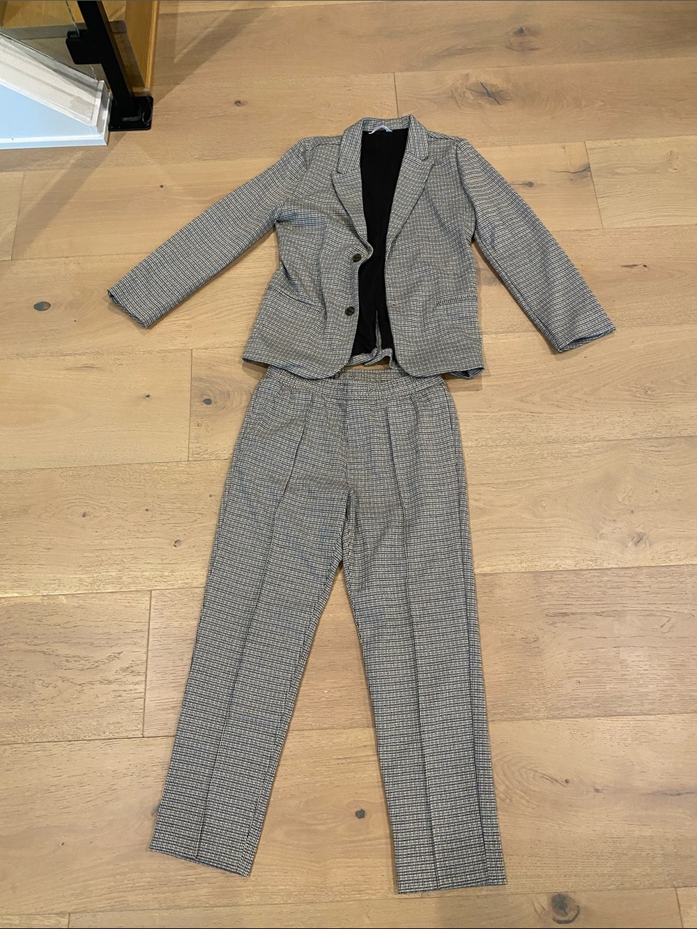 Cat & Jack Brown and Black Houndstooth Suit with Tapered Pants - 14
